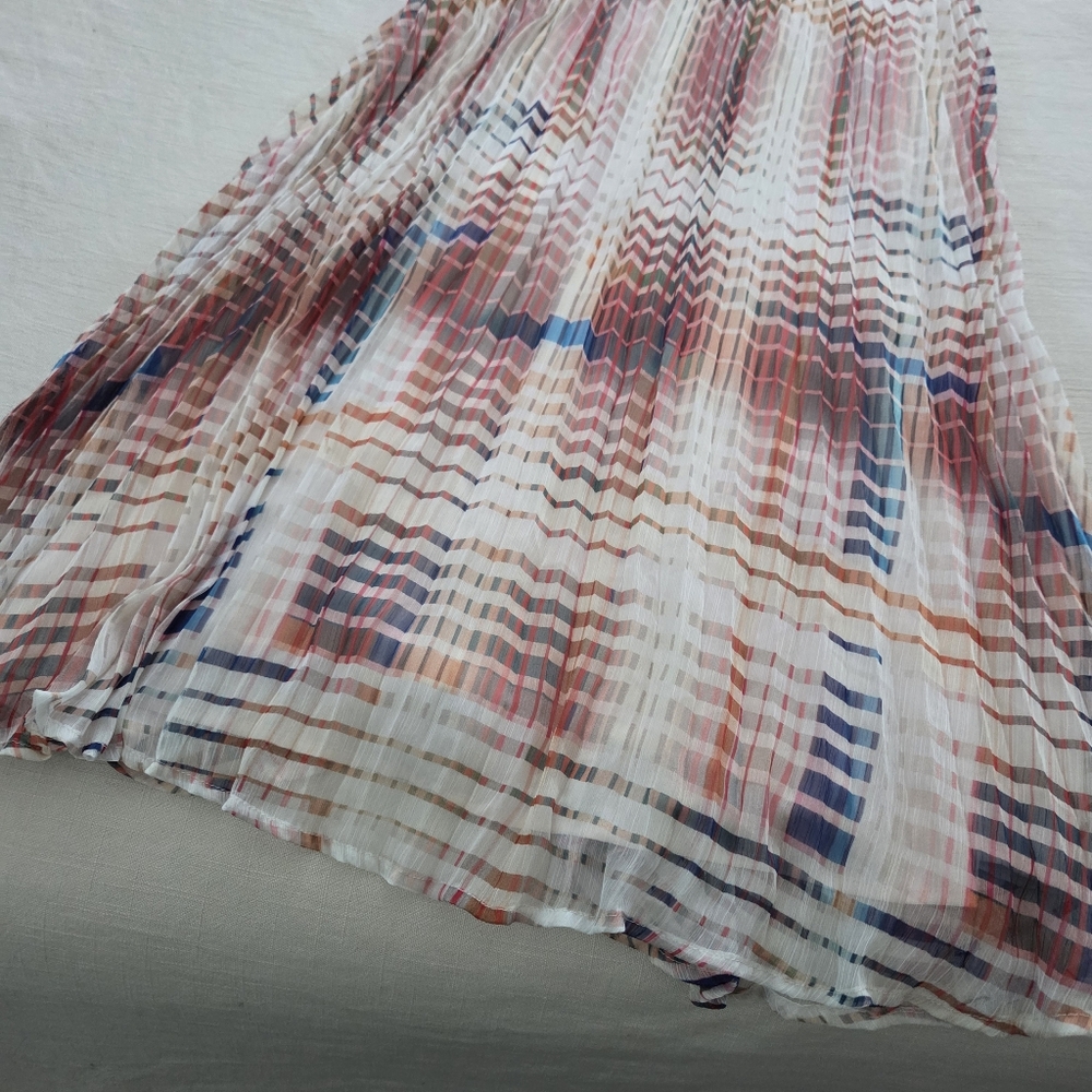 Greylin Plaid Ruffle Sleeve Dress Rouching Womens Small - Picture 5 of 13